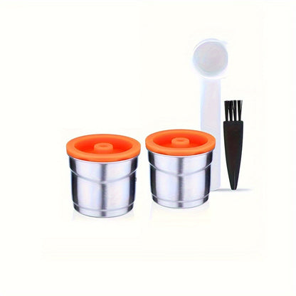 Reusable Coffee Filter Capsule for Illy Y3.2 & X7.1 Machines, Stainless Steel Refillable Coffee Pod Cup with Tamper, Eco-Friendly Reusable Espresso Capsule Accessory