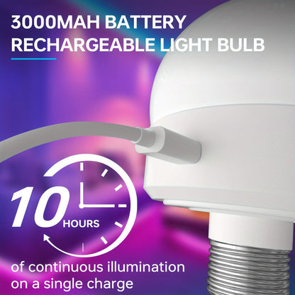 Rechargeable LED Light Bulb E26 3000mAh 400LM with Remote Control – USB Wireless Puck Light, 3 Color Temperatures, 12 RGB Colors, Timer, No Wiring for Lamps Closets Cabinets Indoor Lighting 4 Pack