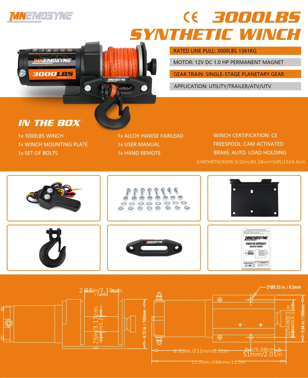 14500lb/13000lb/4500lb/3000lb Electric Winch 12V Winch Steel Cable Synthetic Rope 4WD/4X4 Offroad Towing Trucks Trailers Offroad Recovery Robust Construction For SUV Trailer Boat Winch ATV UTV ATV Winch Kit Winch Cover/winch Hitch Receiver To Choose