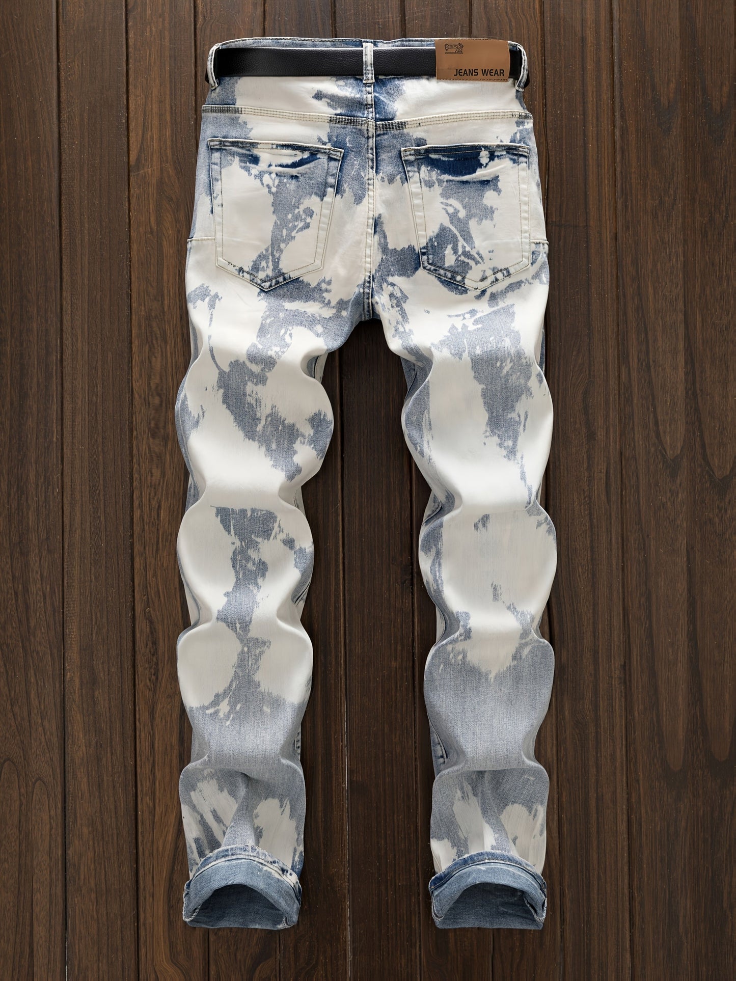 Men's Punk Slim-Fit Blue Jeans - Elastic Cuff Nightclub Style
