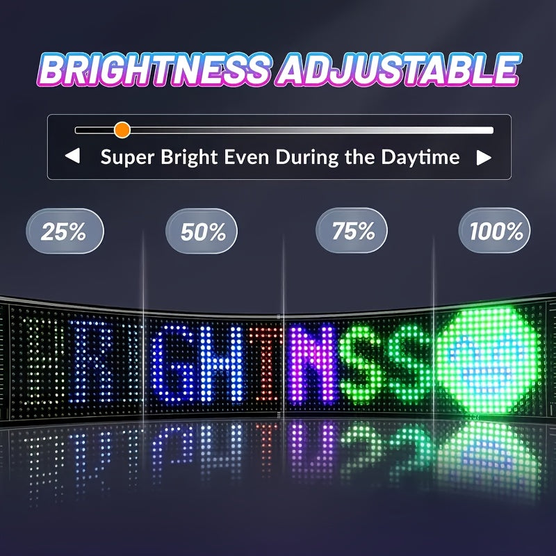 LED Fun Display Compatible for DIY Text/Pictures/Gifs - Devil's Eye Flexible Screen with 5V/36V LED Sign Cable, Car/vehicle Dashboard Display, ized Driving/Riding Companion, Valentine's Gift (DIY Content)