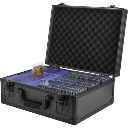 Trading Card Storage Box for 3x4 Top Loads 35pt Rigid Cards Holds 600 Plus – Sports Card Organizer Case with Lock for Pokemon Baseball Basketball Football Cards
