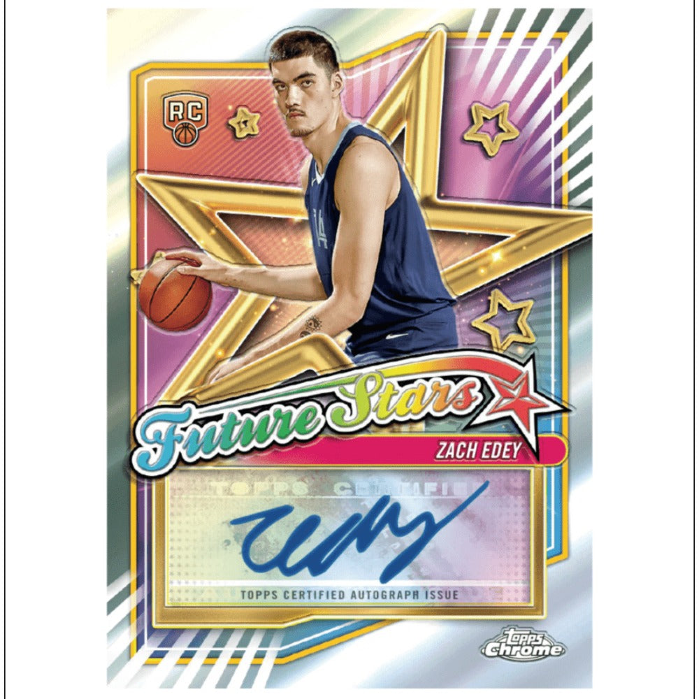 2024/25 Topps Chrome Basketball Mega Box + Hobby Pack Factory Sealed Trading Cards Bundle – Blue Refractors, Rookies & Stars for Collectors