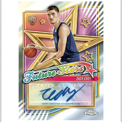 2024/25 Topps Chrome Basketball Mega Box + Hobby Pack Factory Sealed Trading Cards Bundle – Blue Refractors, Rookies & Stars for Collectors