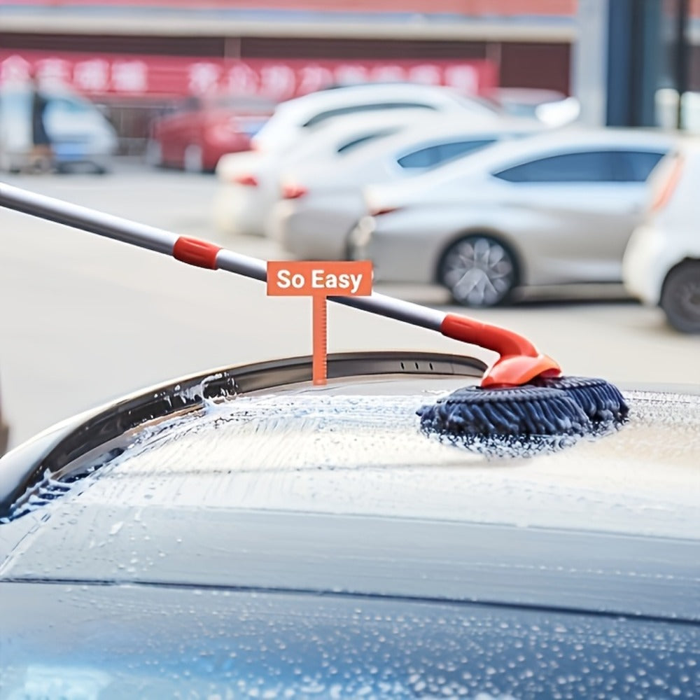 Car Wash Mop with Adjustable Handle – Microfiber Cleaning Brush for Cars & Trucks, Scratch-Free Detailing Tool