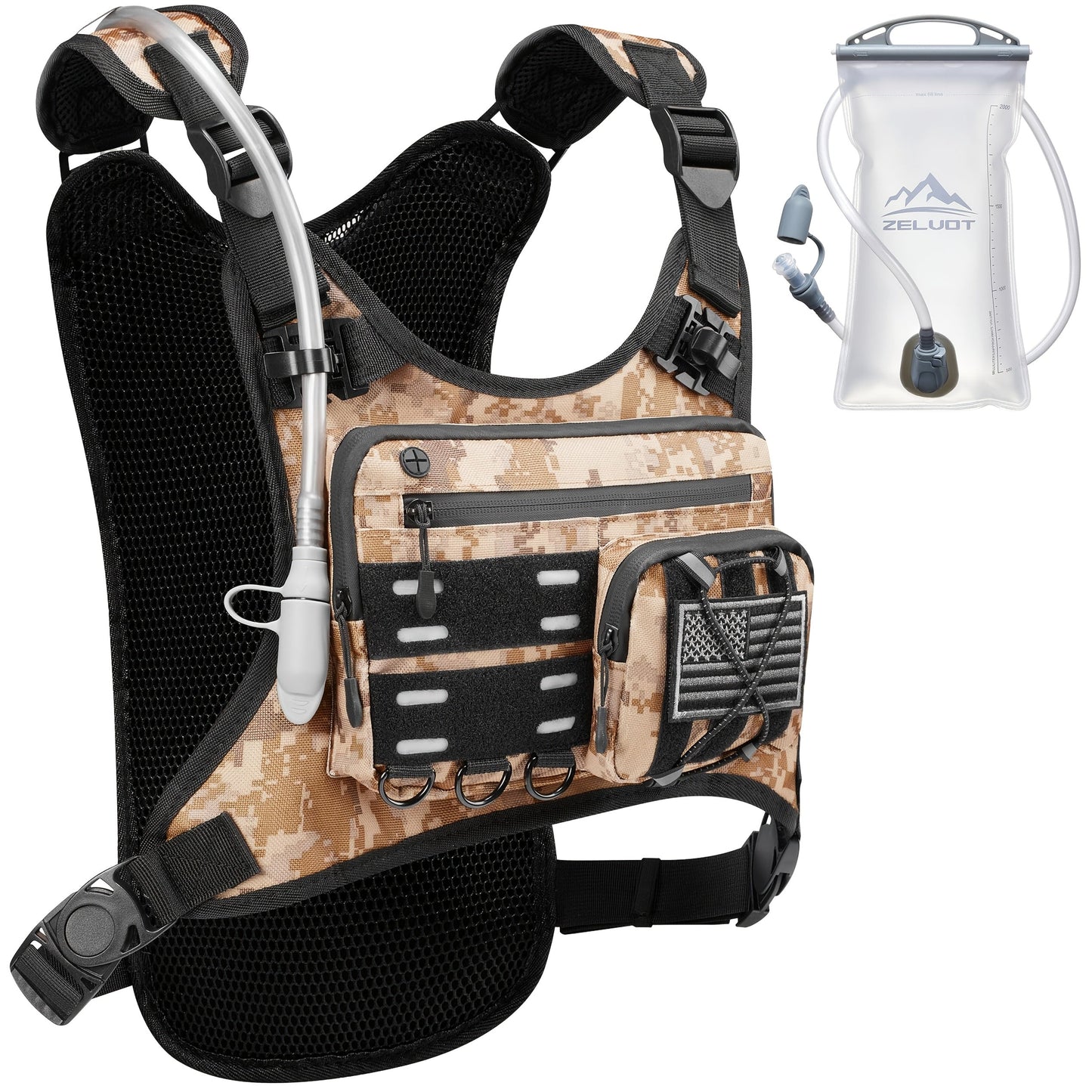 Running Hydration Vest with 2L Water Bladder – Lightweight Reflective Chest Pack for Men Women Marathon Trail Running