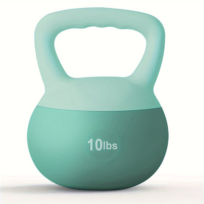 Soft PVC Kettlebell Iron Sand Filled – Wide Non-Slip Handle, 10 to 25 lbs, Safe for Home Use – Strength Training Weights for Women & All Fitness Levels, 4 Colors