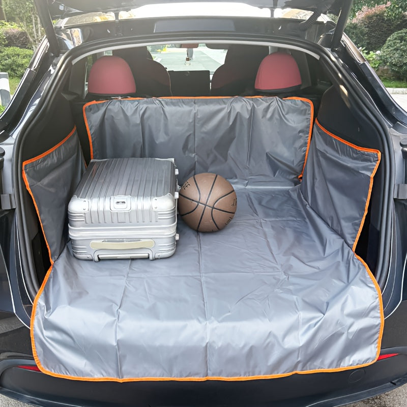 Car Trunk Mat with Orange Embellishment-durable Pet Seat Cover, Suitable for Cars, SUVs And Trucks-preventing Dirt, Spills And Scratches, Pet Car Accessories | Vibrant Accent Design | Protective Car Carpet