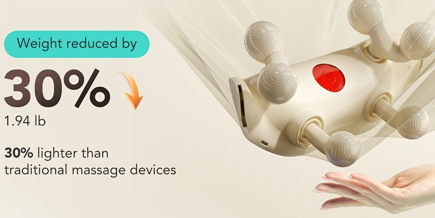 Wearable Neck & Shoulder Massager with Heat – 6D Bionic Hand Kneading Trapezius Massager, 9 Modes 3 Intensities 40-45°C Heat, Hands-Free Deep Tissue Massage for Home & Office, Gift for Women Men Mom