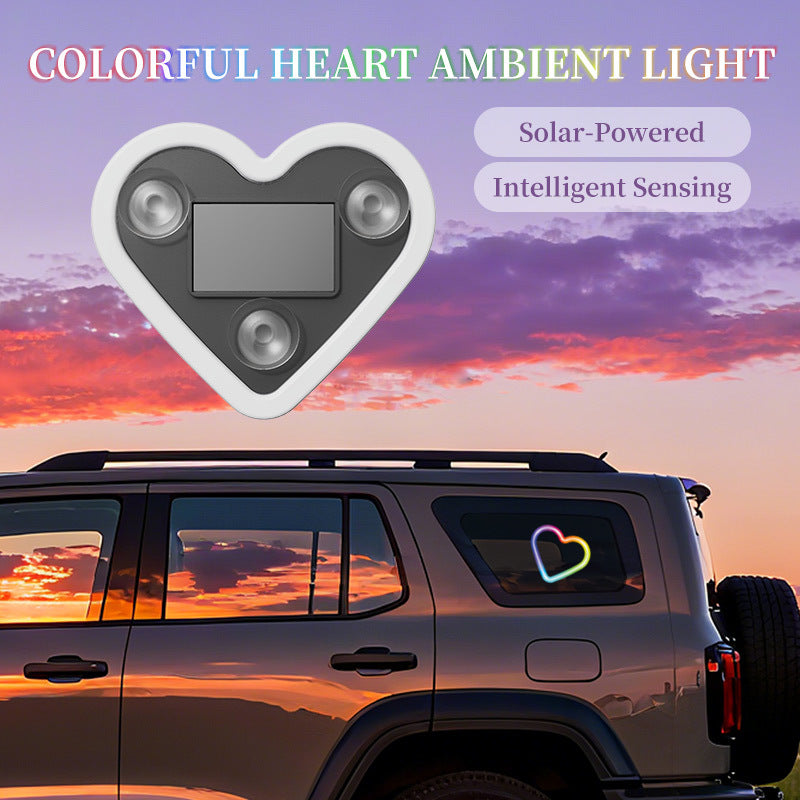 Set of 2 Car Interior Neon Heart Lights Available in Blue, Pink, Red, Ice Blue, Rechargeable Via Solar Or USB, Featuring 5 Lighting Modes, Perfect for Decorating Car Dashboards And Home Parties, an Ideal Gift for Couples During Halloween, Christmas