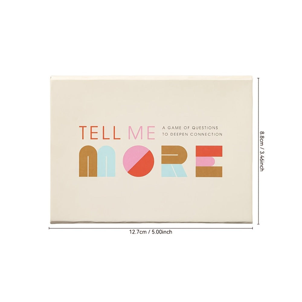 Tell Me More Conversation Card Game – 52 Deep Connection Question Cards for Couples, Family & Friends, Fun Conversation Starters for Game Night, Dinner & Intergenerational Gatherings