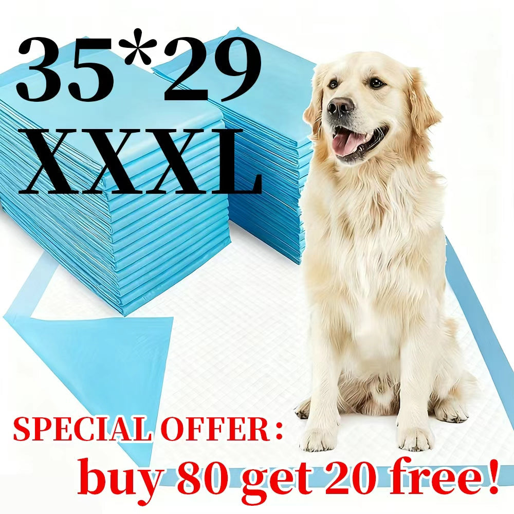 XXXL Dog Pee Pads 6-Layer Odor Control - Buy 80 Get 20 Free, Oversized Disposable Urine Pads for Large Dogs, Senior Dogs & Puppies, 23x23in & 29x35in Options