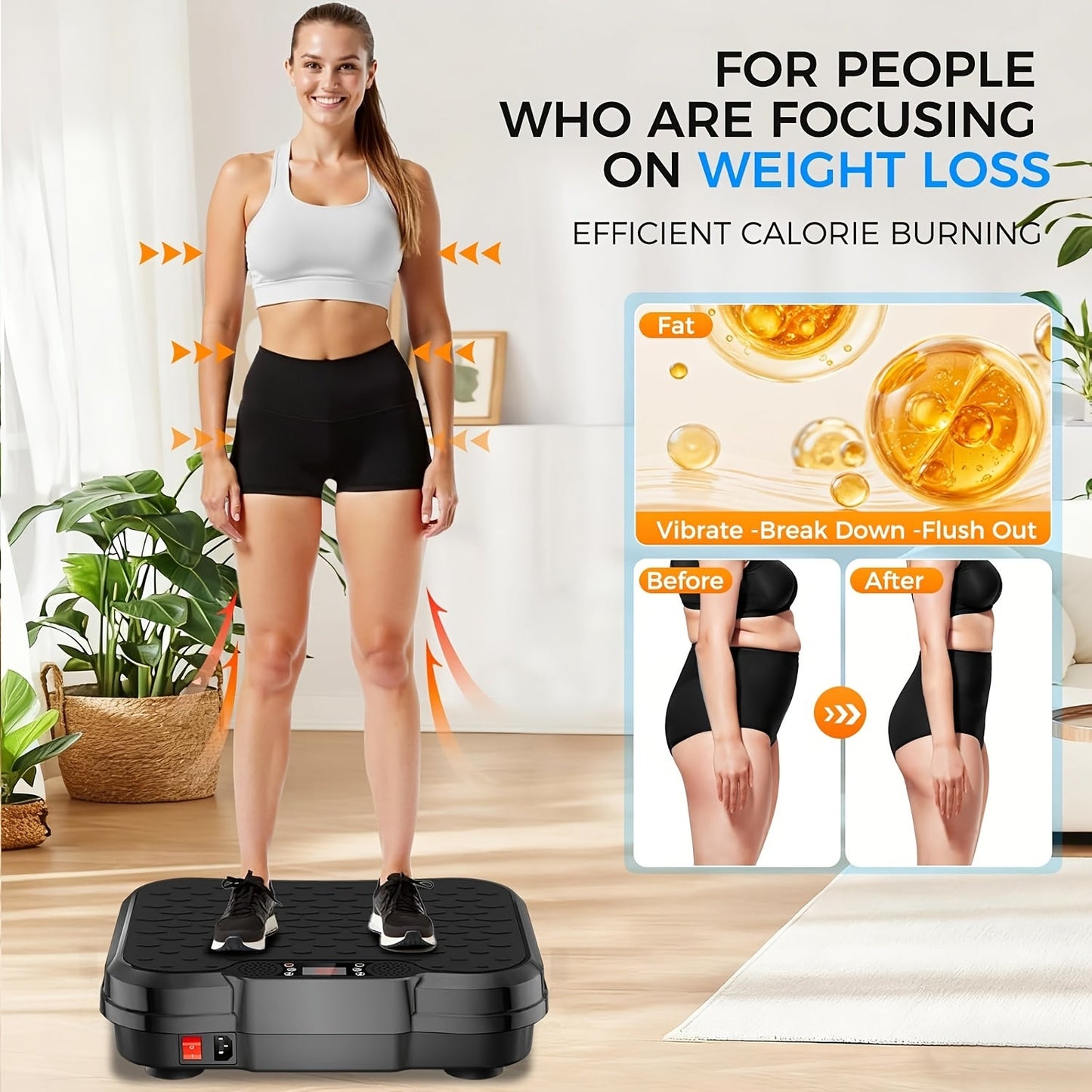 Vibration Platform Machine 2025 Upgraded – 450 LB Capacity Whole Body Vibration Trainer for Lymphatic Drainage, Blood Circulation, Weight Loss & Full Body Workout | Home Fitness Exercise Platform