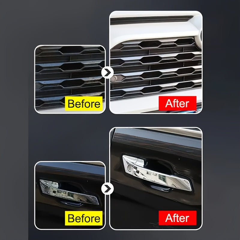 Chrome Plating Refurbishment Agent - Quick Polish & Repair for Door Handles, Window Trim, Car Badges - Removes Oxidation, Restores Shine, Universal Use, 3.38oz, Chrome Plating Refurbishment Agent, Door Handle Restoration, Sleek Bottle Design