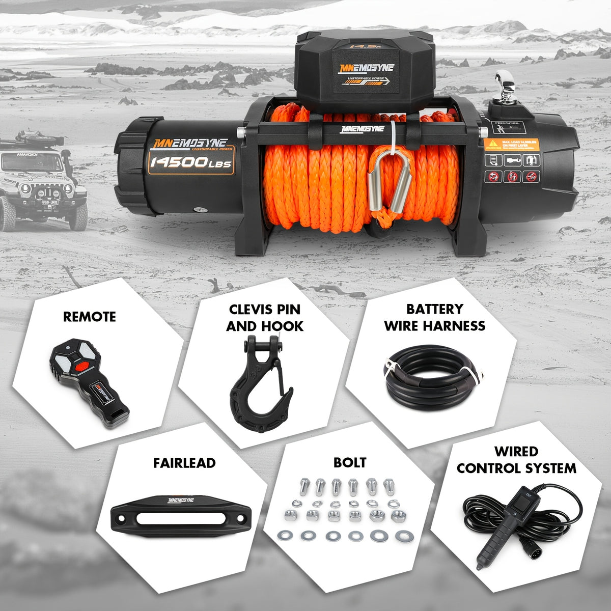 14500lb/13000lb/4500lb/3000lb Electric Winch 12V Winch Steel Cable Synthetic Rope 4WD/4X4 Offroad Towing Trucks Trailers SUVs Offroad Recovery Robust Construction For SUV Trailer Boat Winch ATV UTV ATV Winch Kit