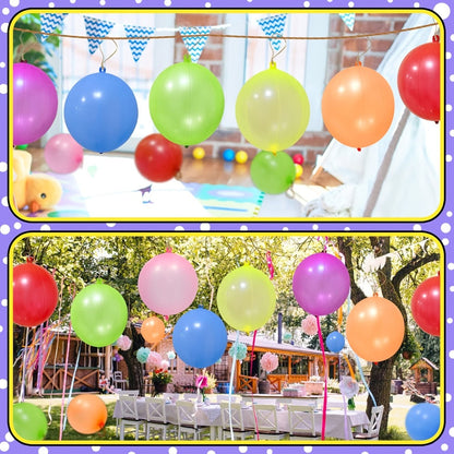 Punch Balloons for Kids 48 Pack – Neon Bouncing Balloons with Elastic Rubber Band for Birthday Party Favors, Carnival Prizes, Goody Bag Stuffers, Halloween & Easter Basket Fillers