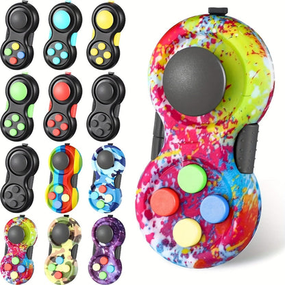 Fidget Controller Cube 3-Pack – 8 Fidget Options Stress Relief Toy for Kids Adults ADHD Anxiety | Clickable Buttons Joystick Roller Assorted Colors