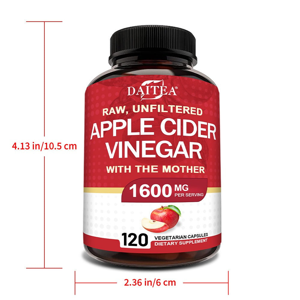 Apple Cider Vinegar Capsules 1600mg with Vitamin & Mineral Blend – Digestion, Weight Management & Energy Supplement 120 Capsules 60-Day Supply for Women & Men | 1, 2 or 3 Bottle Options