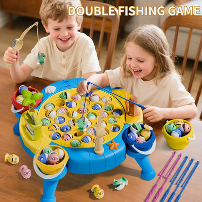 Magnetic Fishing Game for Kids 66 Pieces – Ocean Fishing Toy Set with Rods for Toddlers Ages 3 4 5 6, 1-8 Players, Birthday Gift for Boys & Girls