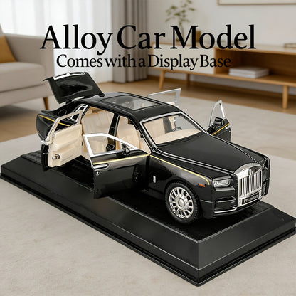 Collectible Diecast Car Model Zinc Alloy with Display Base & Openable Doors – Highly Detailed Static Decoration for Home Office Desk, Gift for Car Enthusiasts (White / Black / Pink)