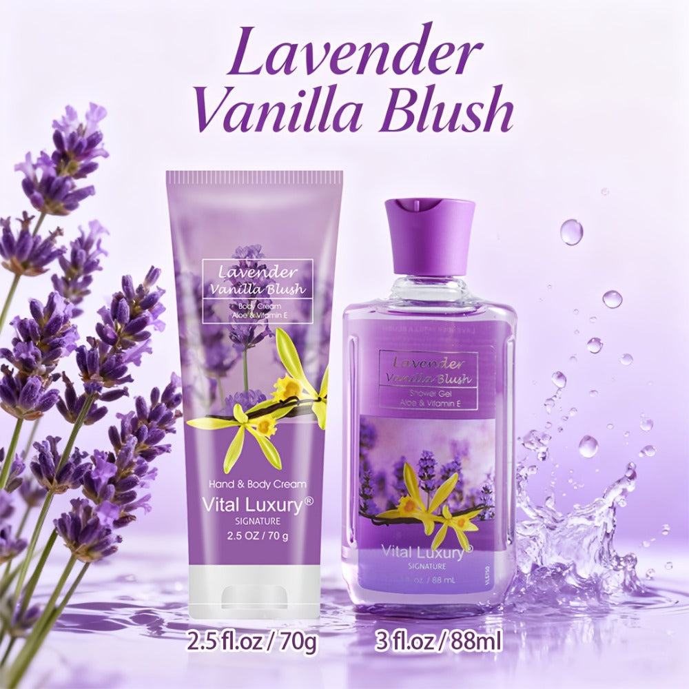 Bath & Body Gift Set 2-Piece Bath Salt Shower Gel & Body Lotion — Home Spa 5 Fragrances Travel Size 88ml+70g | Scented Moisturizing Set for Women & Men | Birthday Christmas Holiday Gift