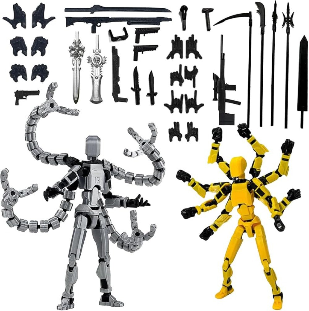 3D Printed Action Figure Set 2pcs T13 – 5.5 Inch Assembled Collectible Desktop Ornament Toy Figures for Game Enthusiasts, Shelf Decor & Gift, Multiple Color Options