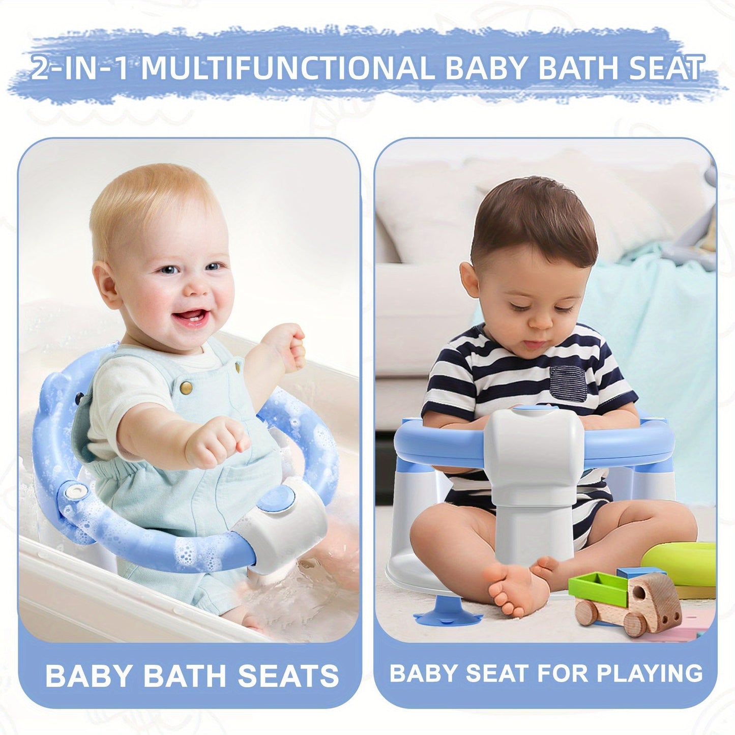 Baby Bath Seat - Non-Slip Soft Months Seats
