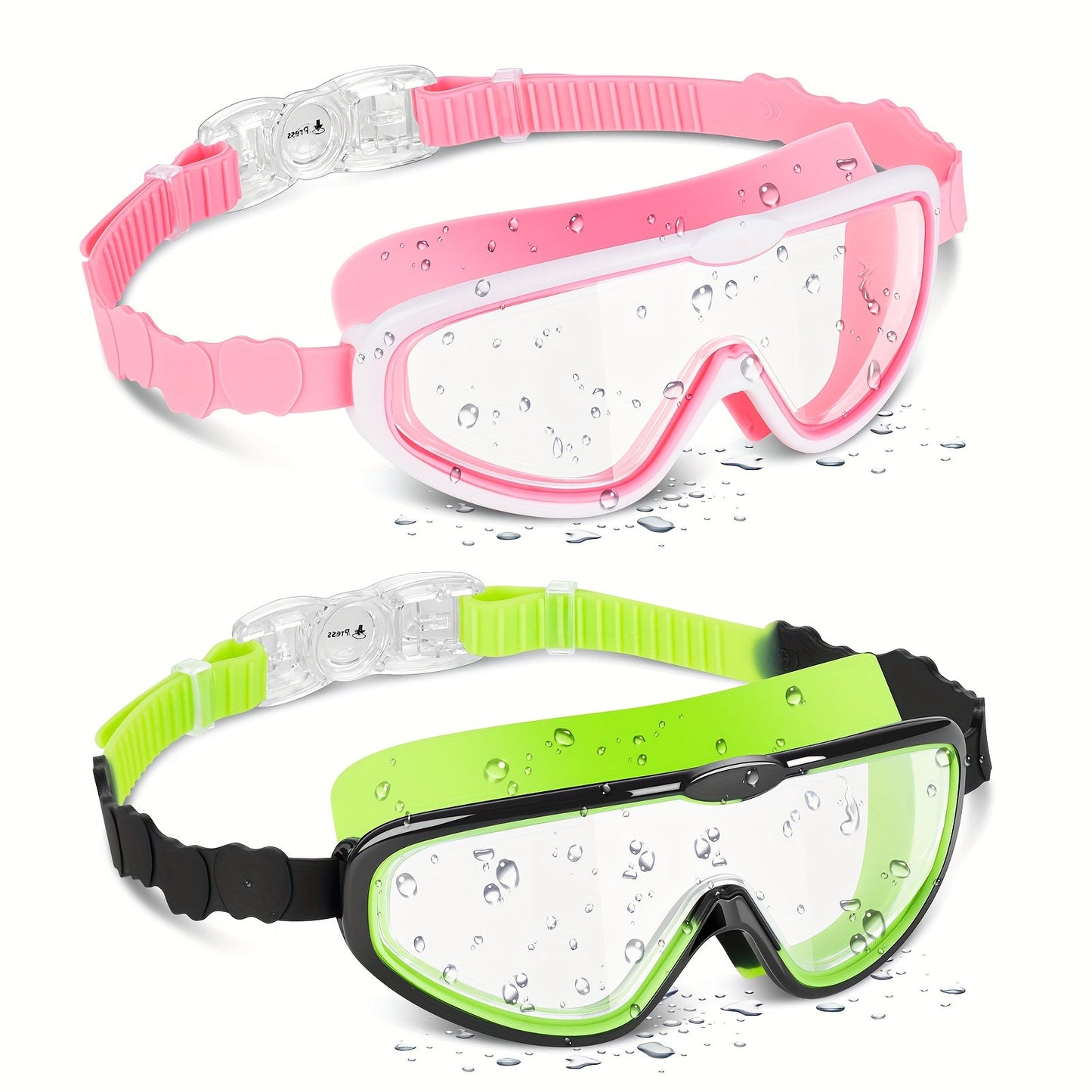 Anti-Fog Swimming Goggles No Leak Clear Vision – Crystal Green