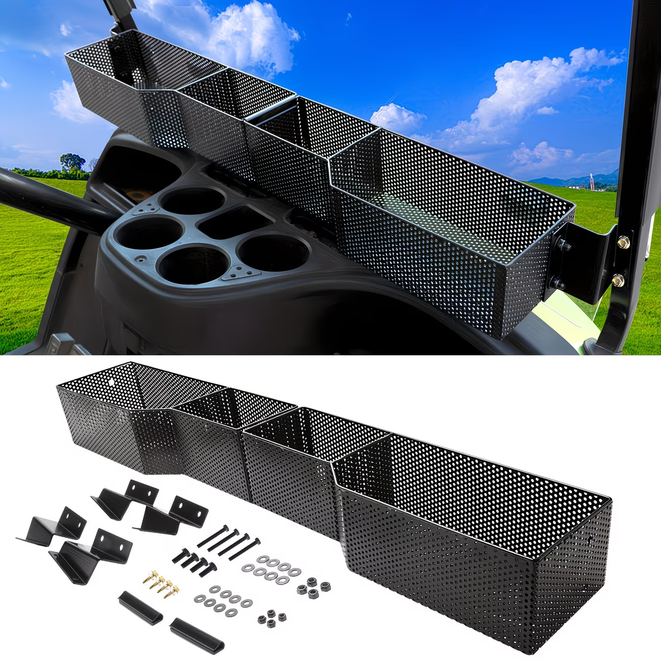 Golf Cart Storage Tray Organizer Front Inner Basket - Compatible with Yamaha G29 Drive & Drive 2 Models, Upgraded Larger Compartments, Sturdy Durable Dash Accessory for Golf Cart