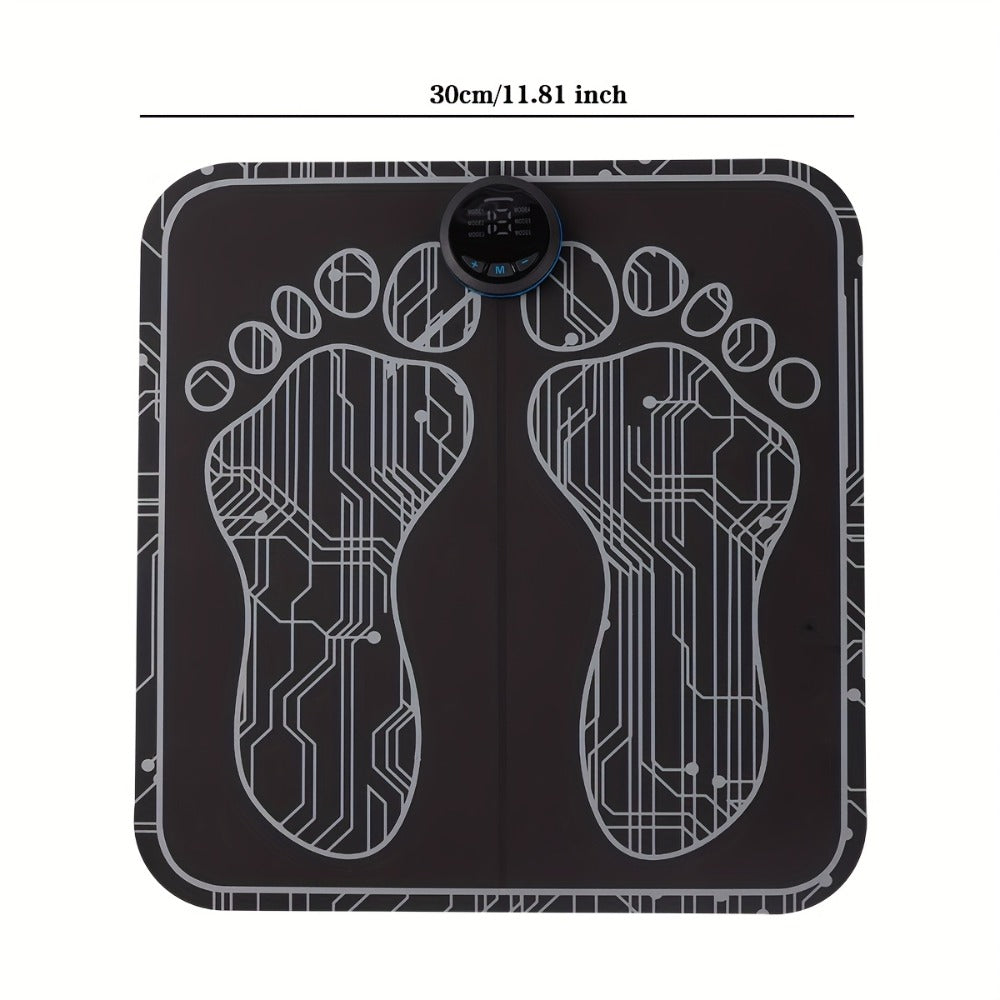 EMS Foot Massager Pad with TENS Therapy – Portable Electric Foot Massage Machine, Reusable Pad, Multiple Mode Adjustment, Pain Relief for Plantar Fasciitis & Tired Feet