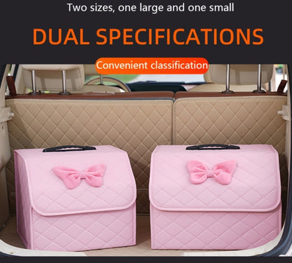 Car Trunk Storage Box Foldable Faux Leather Organizer – High-Capacity 30L/35L Vehicle Cargo Box, Multi-Pocket Space-Saving Trunk Organizer for Women, Daily Use & Road Trips
