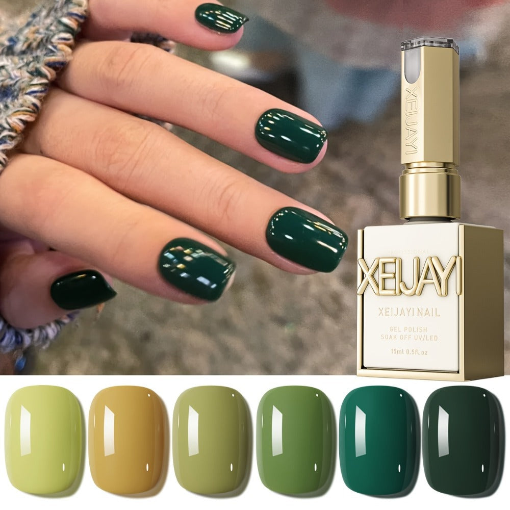 Gel Nail Polish Set 6PCS Nude Pink Soak Off UV LED — Long Lasting Chip-Resistant Glitter Shades, Salon Quality Manicure Kit for Home DIY Nail Art, Perfect Gift for Women & Girls