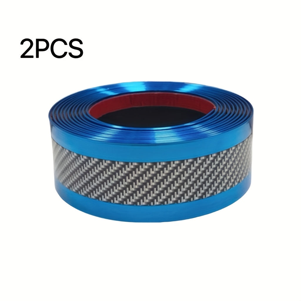 Set of 2 Car Door Guards, Featuring a Carbon Fiber Design, Suitable for Rearview Mirrors And Bumpers, Designed to Prevent Scratches, Available in Blue, Red, And Gray