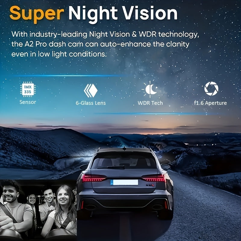 Pomeranian 1080P Dual Camera, Car Dashboard Camera, Front And Interior, Car Camera with Infrared Night Vision, Circular Recording, Wide-angle Car DVR Camera with 3.16-inch IPS Screen, Dual Lens Video Camera, Optional Cardless/64GB Memory Card