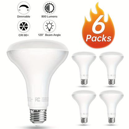 BR30 LED Flood Light Bulbs 12W 800 Lumens 5000K Daylight White Non-Dimmable – 25000 Hour Lifespan E26 Base Recessed Lighting Bulbs for Indoor Ceiling Can Lights, 6 Pack 12 Pack 24 Pack