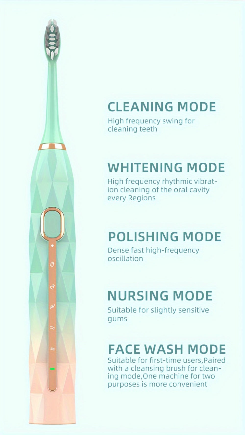IPX8 Sonic Electric Toothbrush with 8 Replacement Brush Heads — Metal Shaft, USB Rechargeable 500mAh, Travel Case & Holder, Deep Plaque Removal for Adults Men & Women, 5 Colors