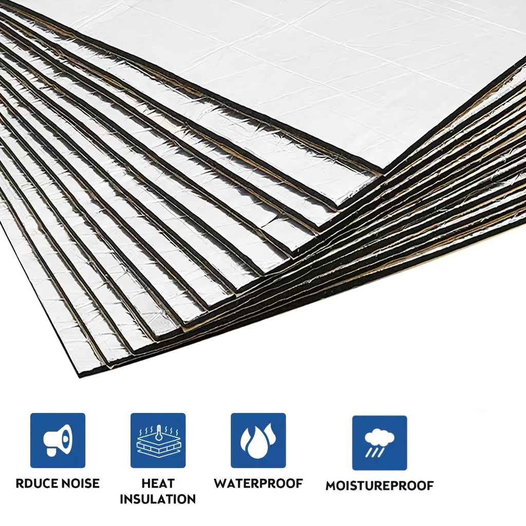 12Sheets 20" X 12" Car Sound Deadening Material Mat - 276MIL 19Sqft Auto Audio Deadener Foam, Sound Dampening And Heat Insulation for Truck, Vehicle, Car Hood, Ceiling, Engine Roof, Door, Trunk Lid, Trunk Room, Engines, Tailgate