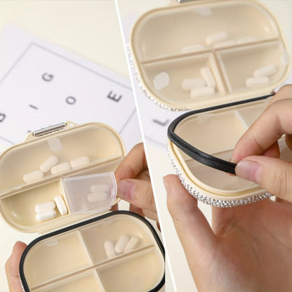Travel Pill Organizer 7 Compartments, Moisture-Proof Compact Portable Pill Box for Vitamins Fish Oil & Medications, Daily Pill Case in Square or Oblong Shape, Multiple Colors Available