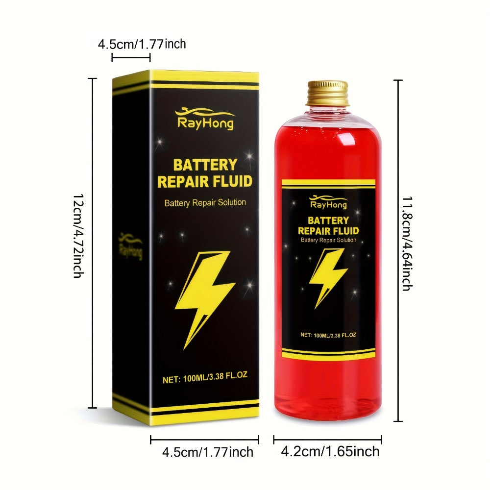 Battery Repair Fluid - Low Odor, Nontoxic & Odorless Formula for Car, Electric Vehicle & All-Model Battery Maintenance, Restores Battery Performance on Metal Surfaces (3.38 oz x 3 Pack)