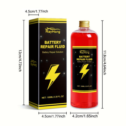 Battery Repair Fluid - Low Odor, Nontoxic & Odorless Formula for Car, Electric Vehicle & All-Model Battery Maintenance, Restores Battery Performance on Metal Surfaces (3.38 oz x 3 Pack)