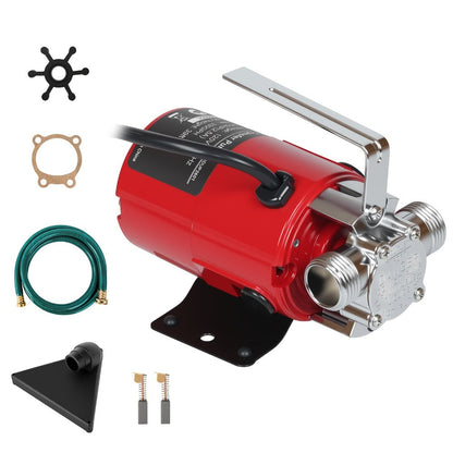 Portable Electric Water Pump 330 GPH – 1/10 HP 120V Heavy Duty Utility Pump with Hose, High-Flow Water Transfer Pump for Pool Drain, Flood Removal, Sump, Aquarium & Household Water Transfer (AC)