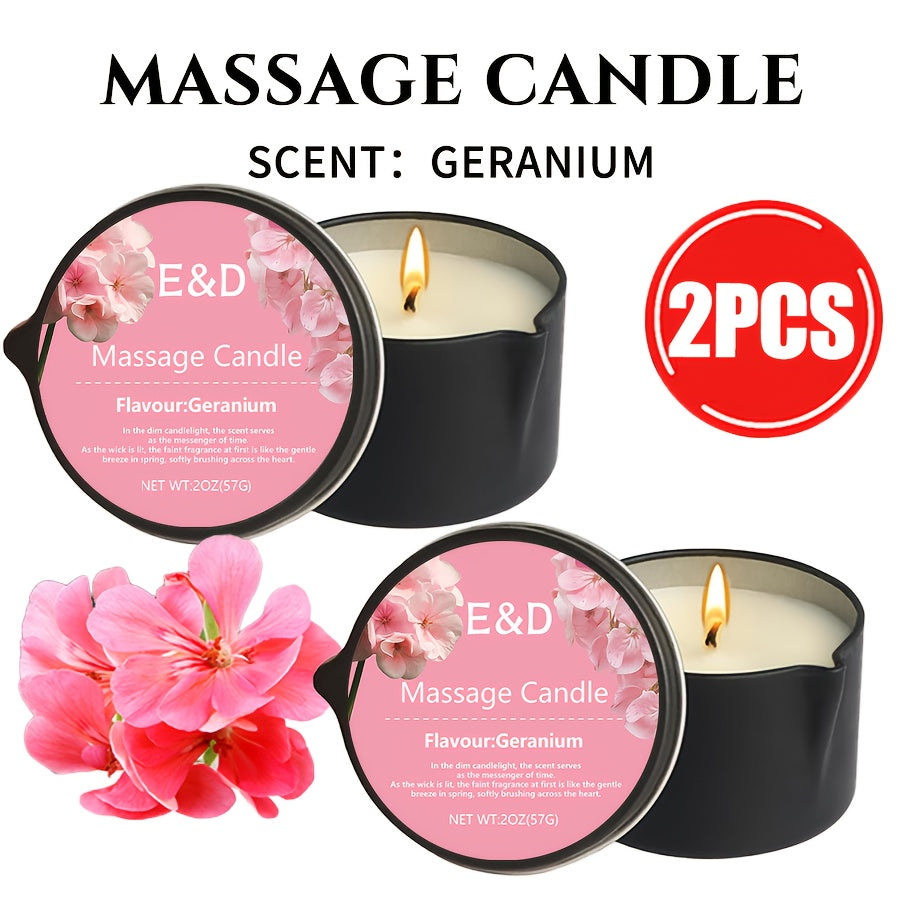 Massage Oil Candle 2-in-1 Soy Wax Scented Candle with Essential Oil — Moisturizing Warm Body Lotion for Spa Pedicure Relaxation Aromatherapy Gift for Women 2oz Multiple Scents