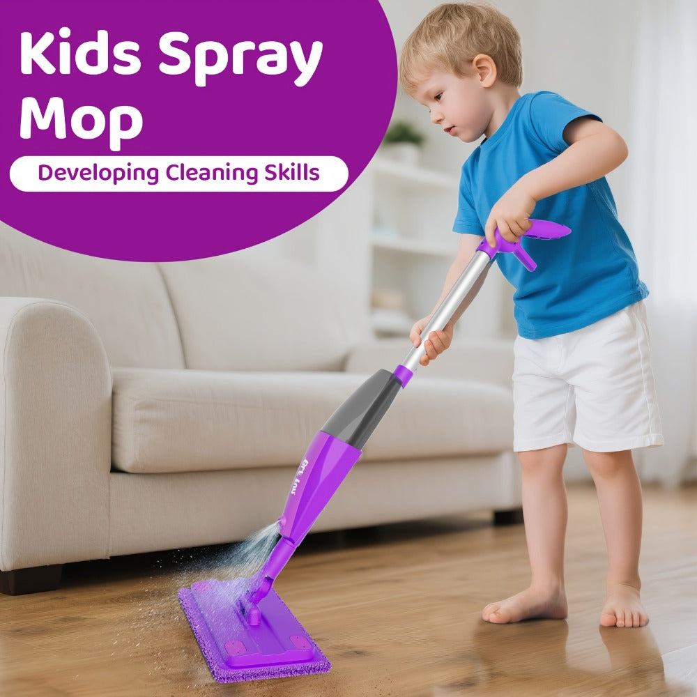 Kids Spray Mop Toy with Water Sprayer – Pretend Play Housekeeping Kit for Floor Cleaning | STEM Educational Toy, Birthday Gift for Boys & Girls Ages 3 4 5 6 7 8