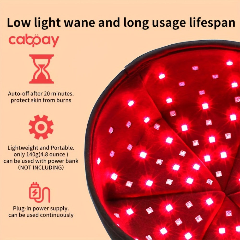 Red Light Therapy Cap for Hair Growth & Scalp Care – 120 LEDs, 630nm Red Light & 820nm Near Infrared, Wearable LED Hair Therapy Helmet, Father's Day Gift for Men & Women, Black & Gray