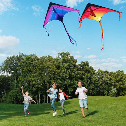 Large Delta Kite 3 Pack for Kids & Adults – Gradient Easy-to-Fly Kites with 58-Inch Wingspan & 262.5 Ft String, Stable in Light Wind | Best Outdoor Beach Park Gift for Boys and Girls