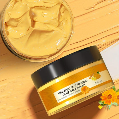 Turmeric Vitamin C Mud Mask 100ml - Deep Cleansing Pore Minimizer Brightening Firming Moisturizing Face Mask, Dark Spot Remover Radiant Skin Weekly Skincare for Women