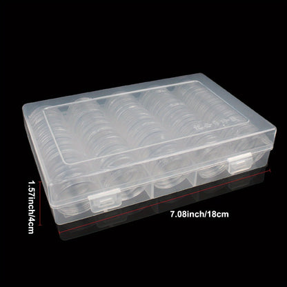 Clear Coin Capsules 300PCS with Adjustable EVA Foam Gaskets – Plastic Round Coin Holders for Collectors, Dollar Coin Protectors, Storage Box Included