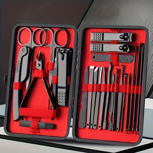 Stainless Steel Nail Clipper Gift Set 23pcs — Professional Sharp Blade Fingernail Toenail Trimmer Manicure Pedicure Kit for Men Women, Salon Quality Home Nail Care, 3-Set Value Pack