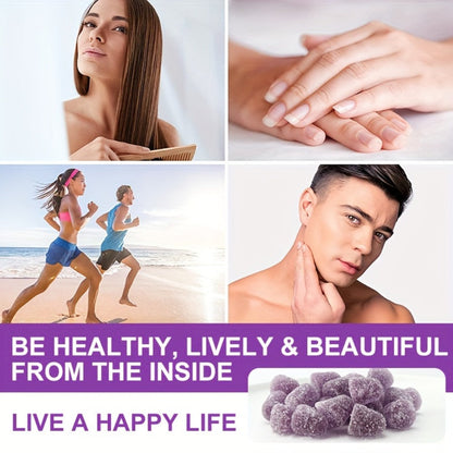 Biotin Gummies 12000mcg — with Collagen, Keratin, Chlorophyll, Zinc & Vitamins A B6 B12 C D E | Hair, Skin & Nail Support for Women & Men | 60 Gummies