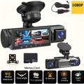 FOXGOD Car Dashboard Camera 360° Panoramic 3/4 Lens Channel 1080P HD Ultimate Safety Dash Cam Set, 1080P Full Coverage Front, Rear, Left, And Right, Quad-Split Screen Display, HD Night Vision, WDR, G-Sensor, Loop Recording - Car Accessories/Car Dash